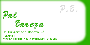 pal barcza business card